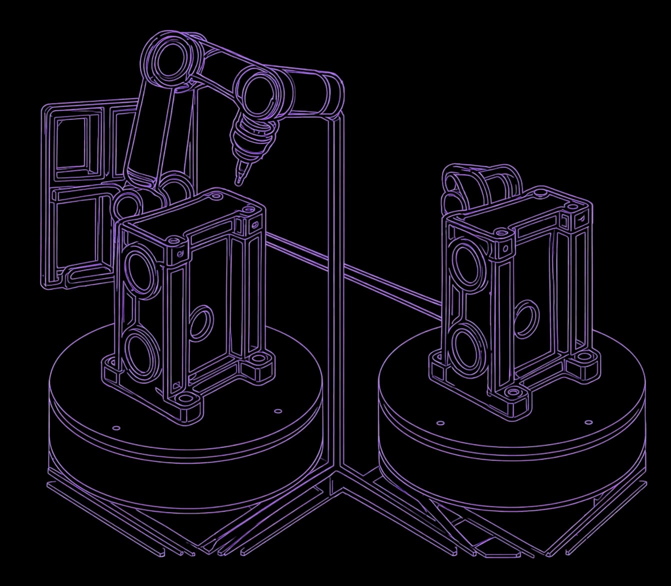 Two rigs matched against the reference scan side by side