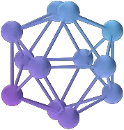 A 3D visualization of a molecule with blue and gray spheres connected by sticks