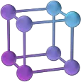 a blue and purple molecule structure