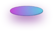 A blue and purple oval on a white background.