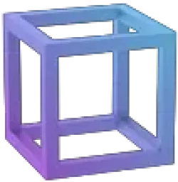 A purple and blue cube on a white background.